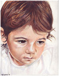 Colored pencil portrait entitled Clara at 14 Months