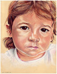 Colored pencil portrait entitled Clara at 15 Months II