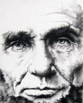 Carbon Pencil portrait entitled Lincoln.