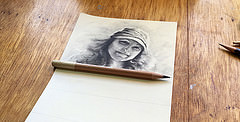 Carbon pencil portrait entitled Rebecca.