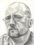 Graphite pencil portrait entitled Self Portrait III